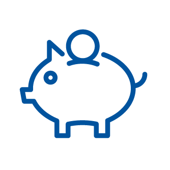 Icon of a piggy bank