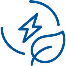 lightning bolt and leaf icon