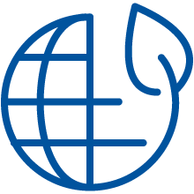 Globe and leaf icon