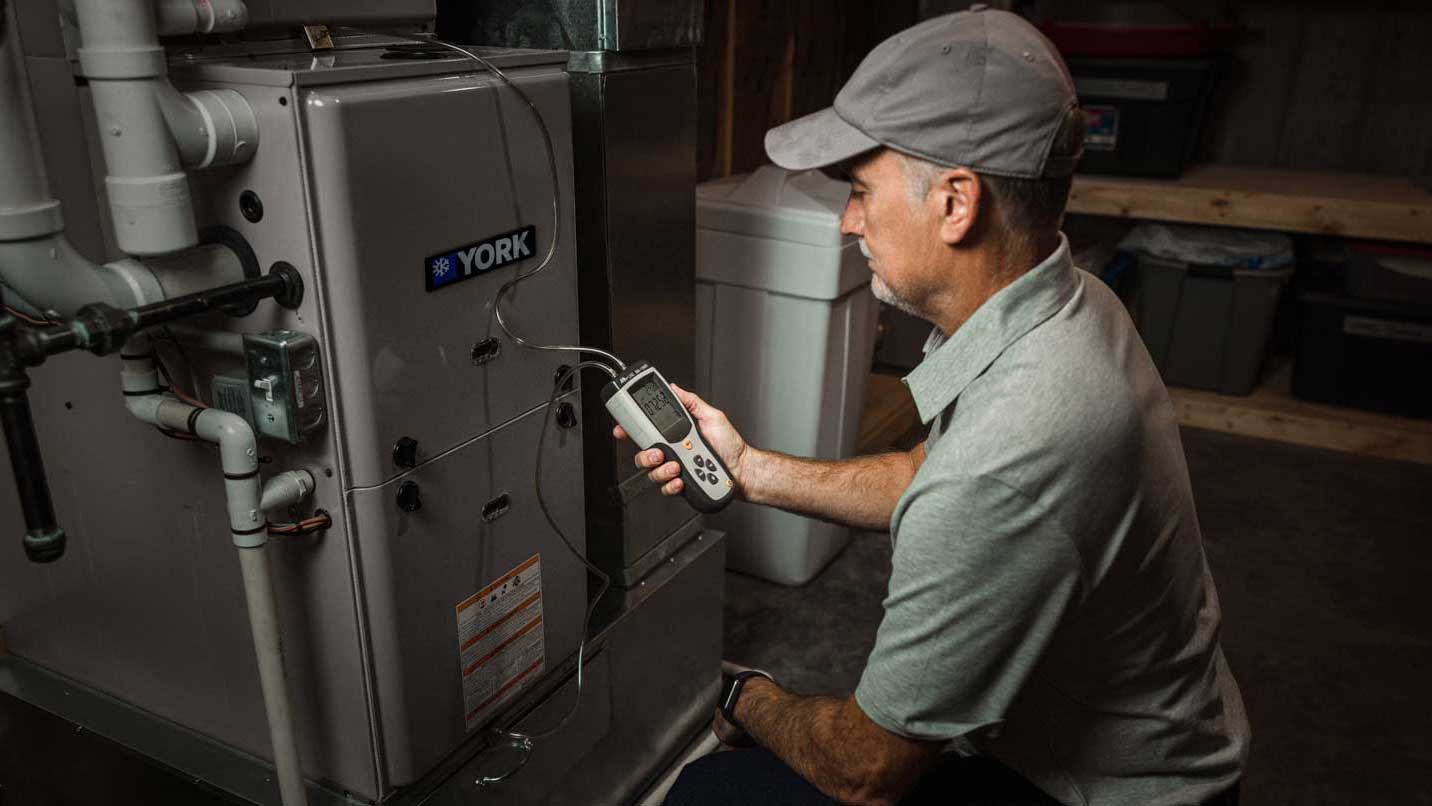 Contractor inspecting YORK product
